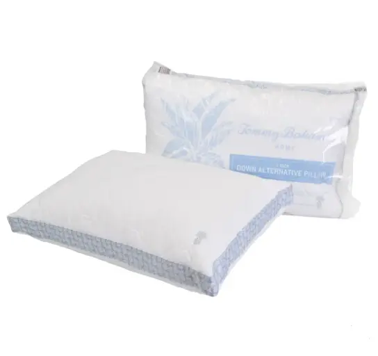 Tommy Bahama Down Alternative Pillow - Soft, Hypoallergenic Bed Pillow with Blue and White Edges for Comfortable Sleep