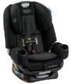 Graco 4Ever Extend2Fit DLX 4-in-1 Car Seat in black, showcasing its adjustable features and cup holders.